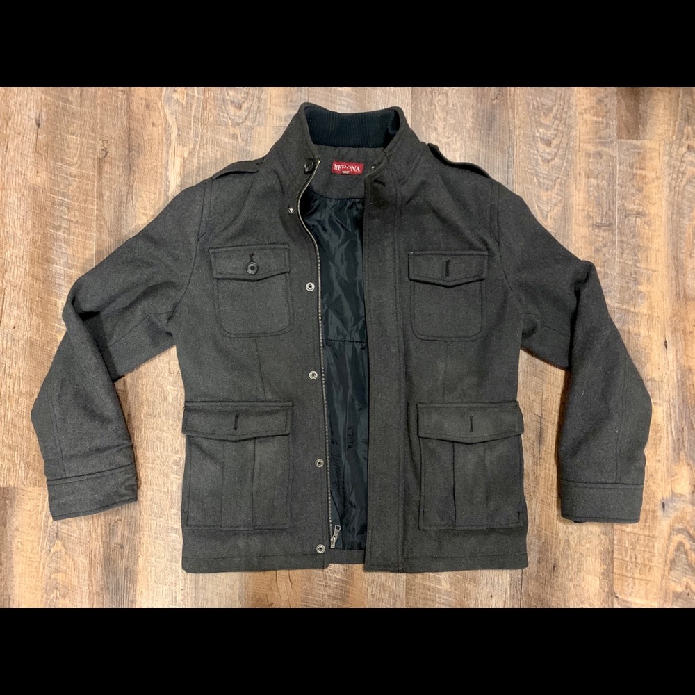 Men's Four-Pocket Turtleneck Wool Coat Jacket